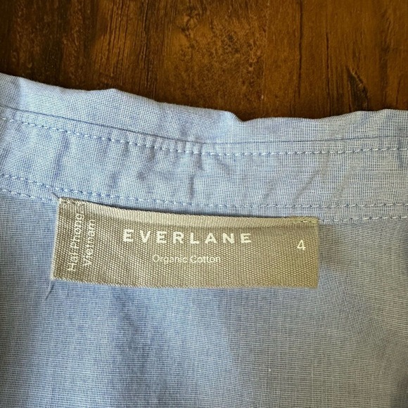 EVERLANE The Organic Cotton Prep Shirt Puff-Sleeve in Baby Blue - Picture 8 of 11